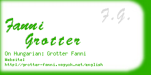 fanni grotter business card